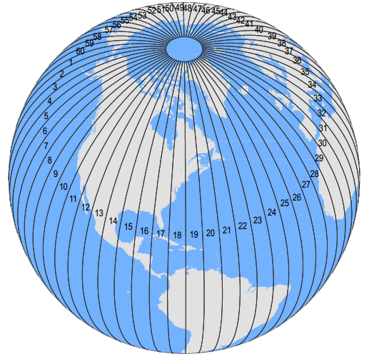Figure 1. UTM Zones Globe.