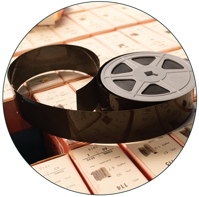 Microfilm roll from University of Waterloo microfilm room