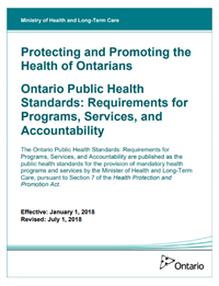 cover page to the report titled "Protecting and Promoting the Health of Ontarians"