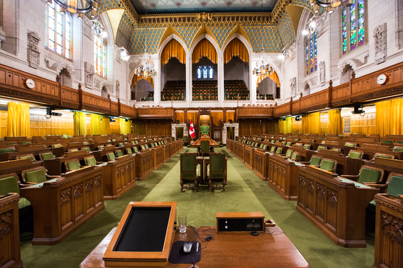 House of Commons in the Canadian Parliament Building