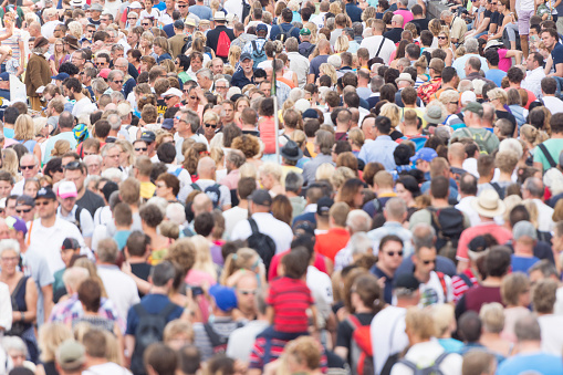 Large crowd of diverse people