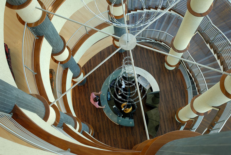Top down view of reception desk at Ngqura Harbor business center